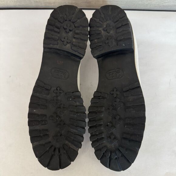 Pas de Rouge Tan & White Stretch Fabric Slip‎ On Flat Shoes Women EU 38.5 US 7.5 - Picture 14 of 16